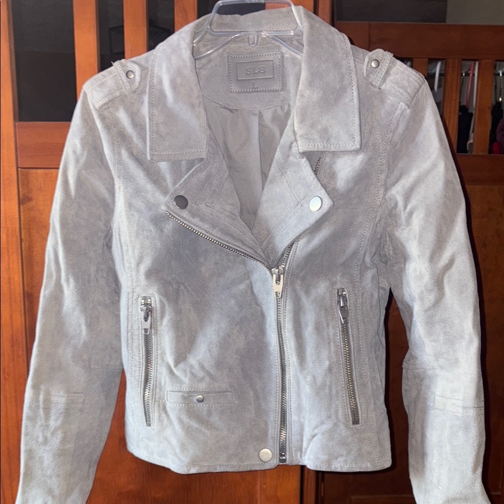 NYC SL8 Light Gray Suede Leather Jacket